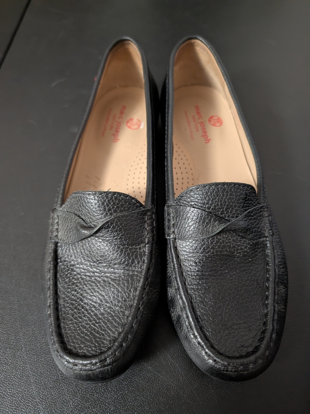 Black Leather Penny Loafers - Marc Joseph